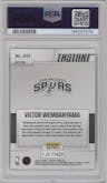 Victor Wembanyama from the 2023-24 Panini Instant NBA set graded by PSA and given an overall grade of 10.