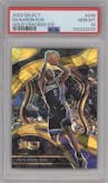 De'Aaron Fox  from the 2023-24 Panini Select  set featuring a Gold  Cracked Ice parallel graded by PSA and given an overall grade of 10.