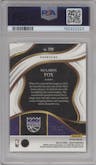De'Aaron Fox  from the 2023-24 Panini Select  set featuring a Gold  Cracked Ice parallel graded by PSA and given an overall grade of 10.