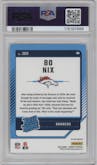 Bo Nix from the 2024 Donruss set graded by PSA and given an overall grade of 9.