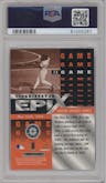 Ken Griffey Jr. from the 1998 Pinnacle set featuring a Orange parallel graded by PSA and given an overall grade of 8.