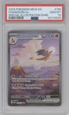 Charizard ex from the 2023 Pokemon SV set graded by PSA and given an overall grade of 10.