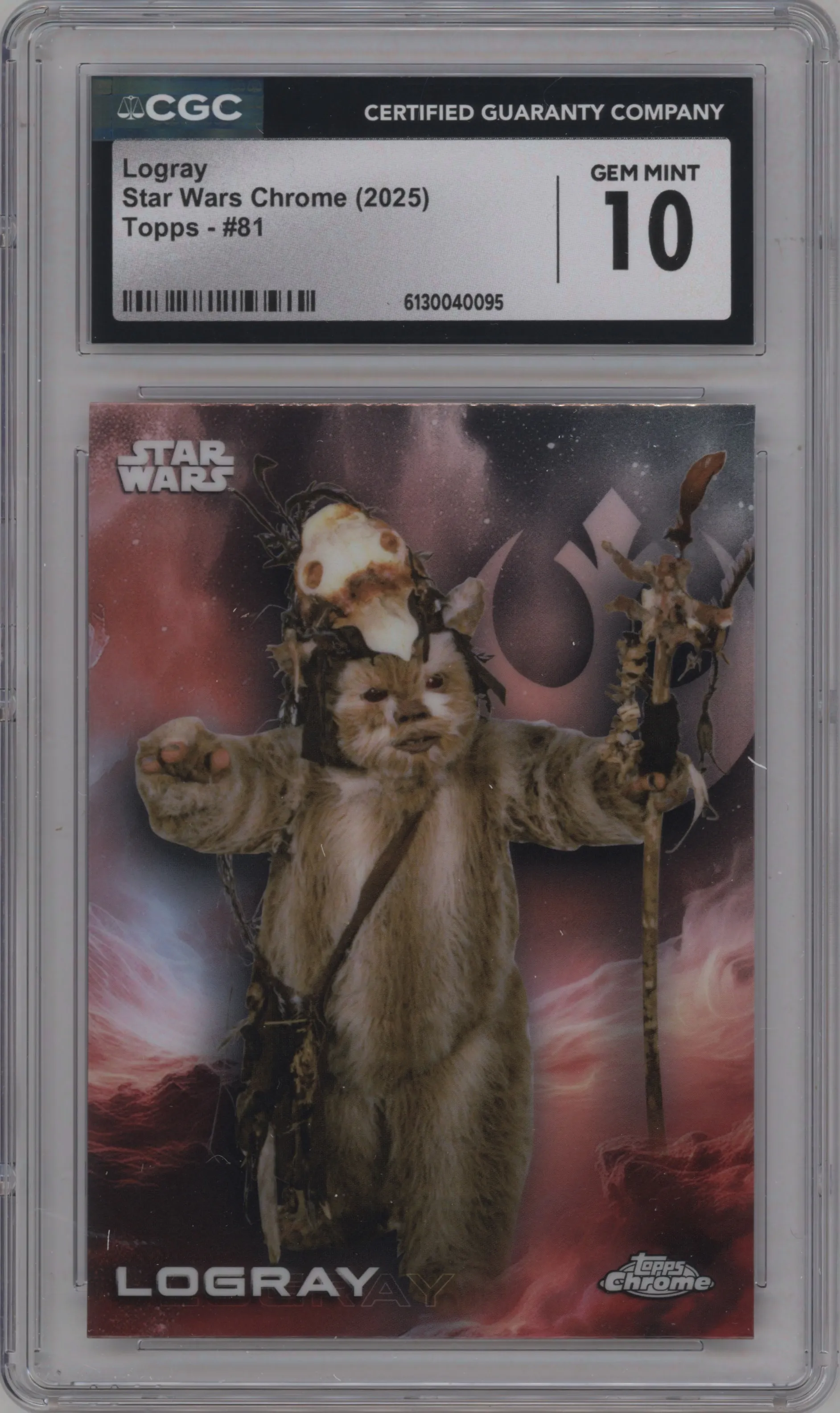 2025 Topps Chrome Star Wars Logray #81 CGC 10
