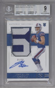 Josh Allen from the 2018 Panini National Treasures set graded by Beckett and given an overall grade of 9.