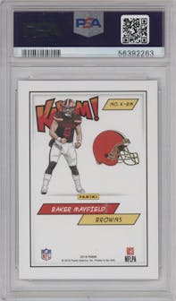 Baker Mayfield from the 2018 Panini Kaboom Rewards Multi-Sport set graded by PSA and given an overall grade of 9.