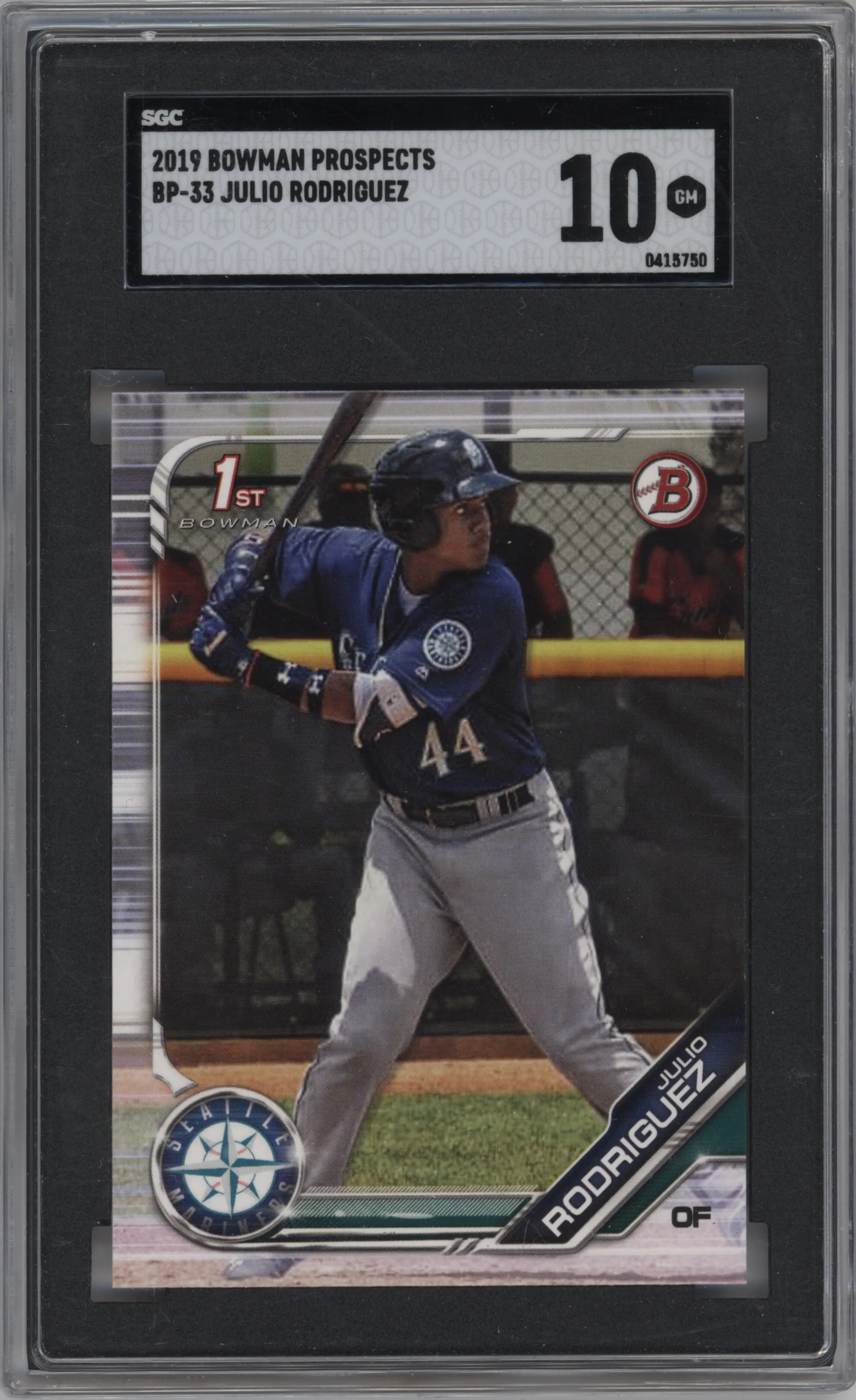 2019 Bowman Prospect Julio Rodriguez #BP-33 SGC 10