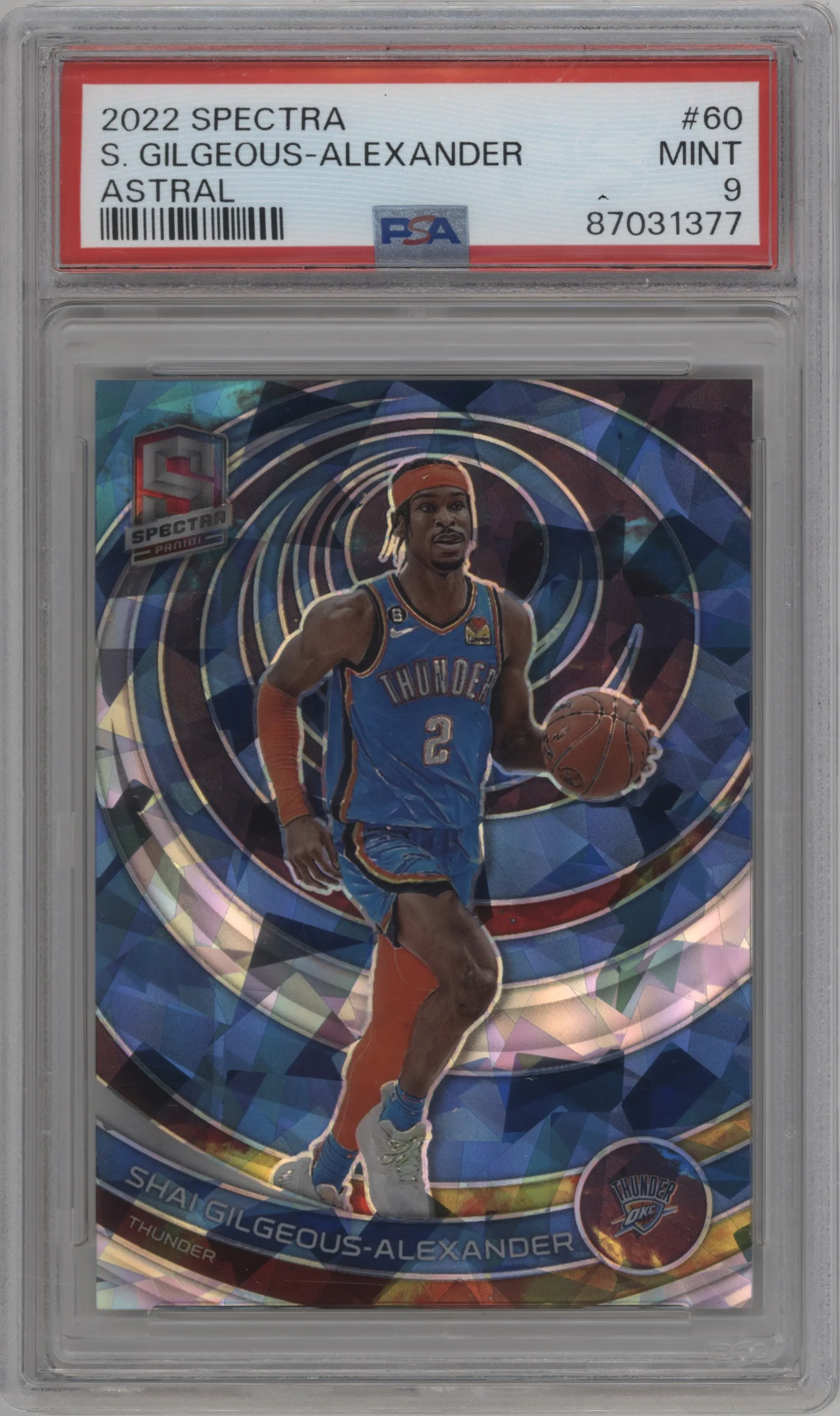 2022 Panini Spectra Shai Gilgeous Alexander Astral PSA 9