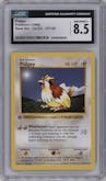 Pidgey from the 1999 Pokemon set graded by CSG and given an overall grade of 8.5.