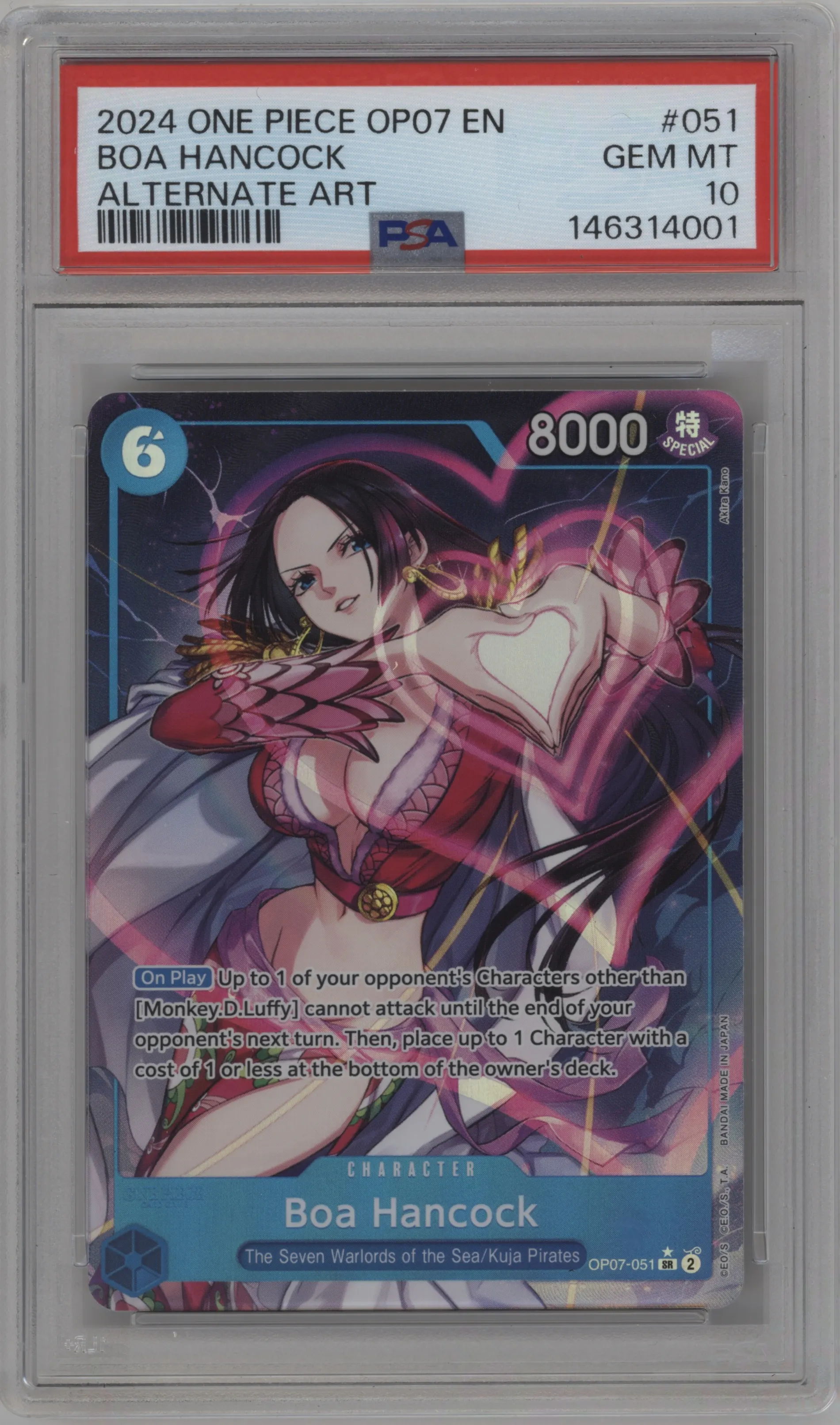 2024 One Piece 500 Years in the Future Boa Hancock Alternate Art SR #OP07-051 SR PSA 10