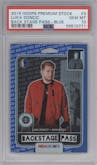 Luka Doncic from the 2019-20 Panini Hoops Premium Stock set featuring a Blue parallel graded by PSA and given an overall grade of 10.