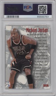 Michael Jordan from the 1995-96 Fleer Metal set graded by PSA and given an overall grade of 9.