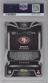 Brock Purdy  from the 2022 Panini Black set graded by PSA and given an overall grade of 8.