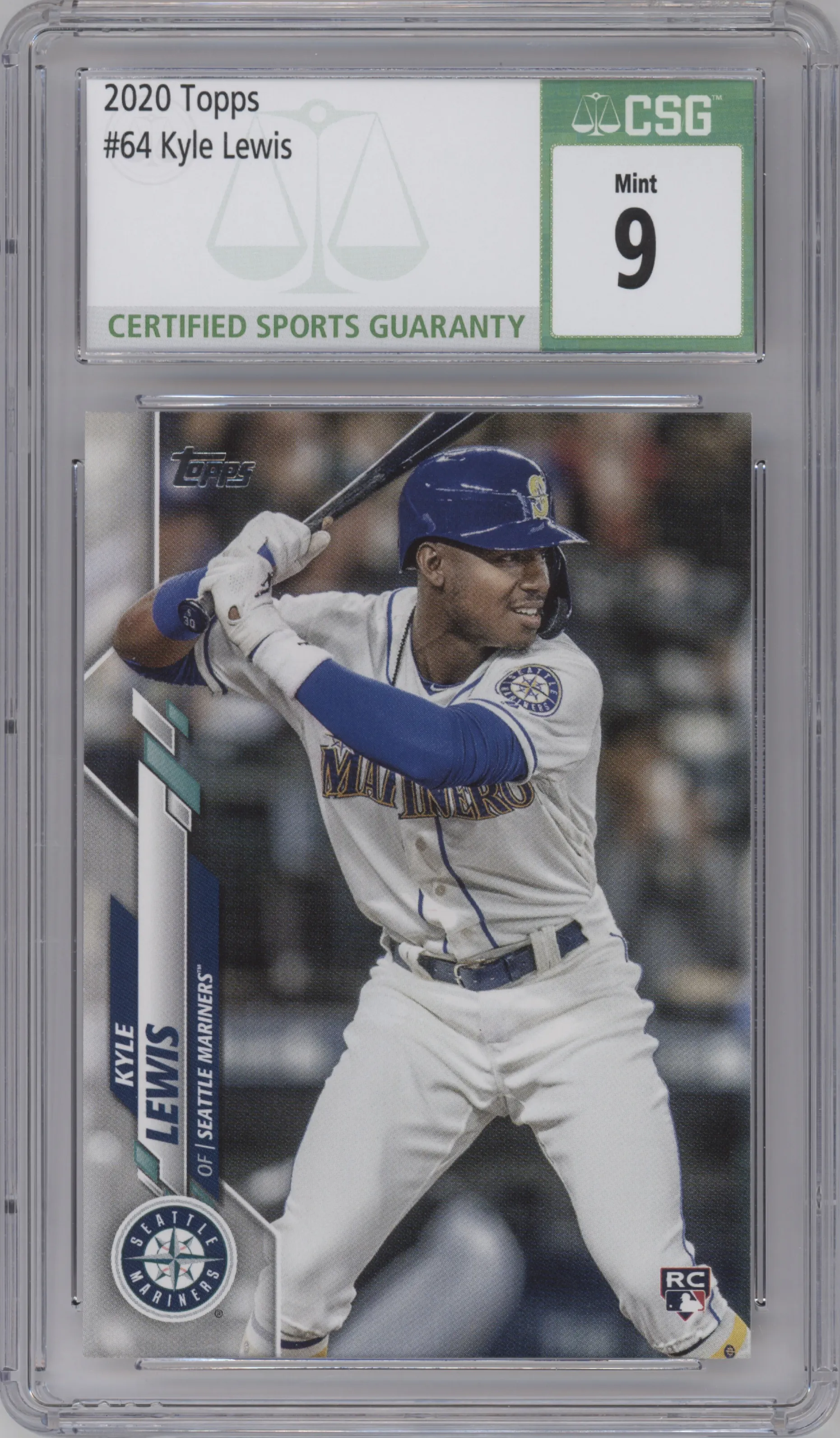 2020 Topps Series 1 Kyle Lewis CGC 9