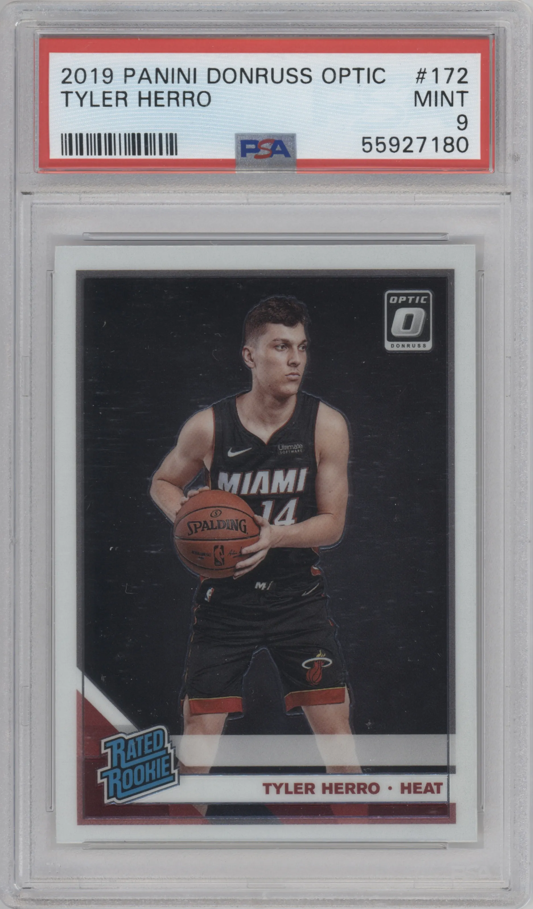 2019 Panini Donruss Optic Rated Rookie Tyler Herro #172 PSA 9