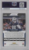 CeeDee Lamb from the 2020 Panini Prizm set featuring a Gold Vinyl parallel graded by PSA and given an overall grade of 9.