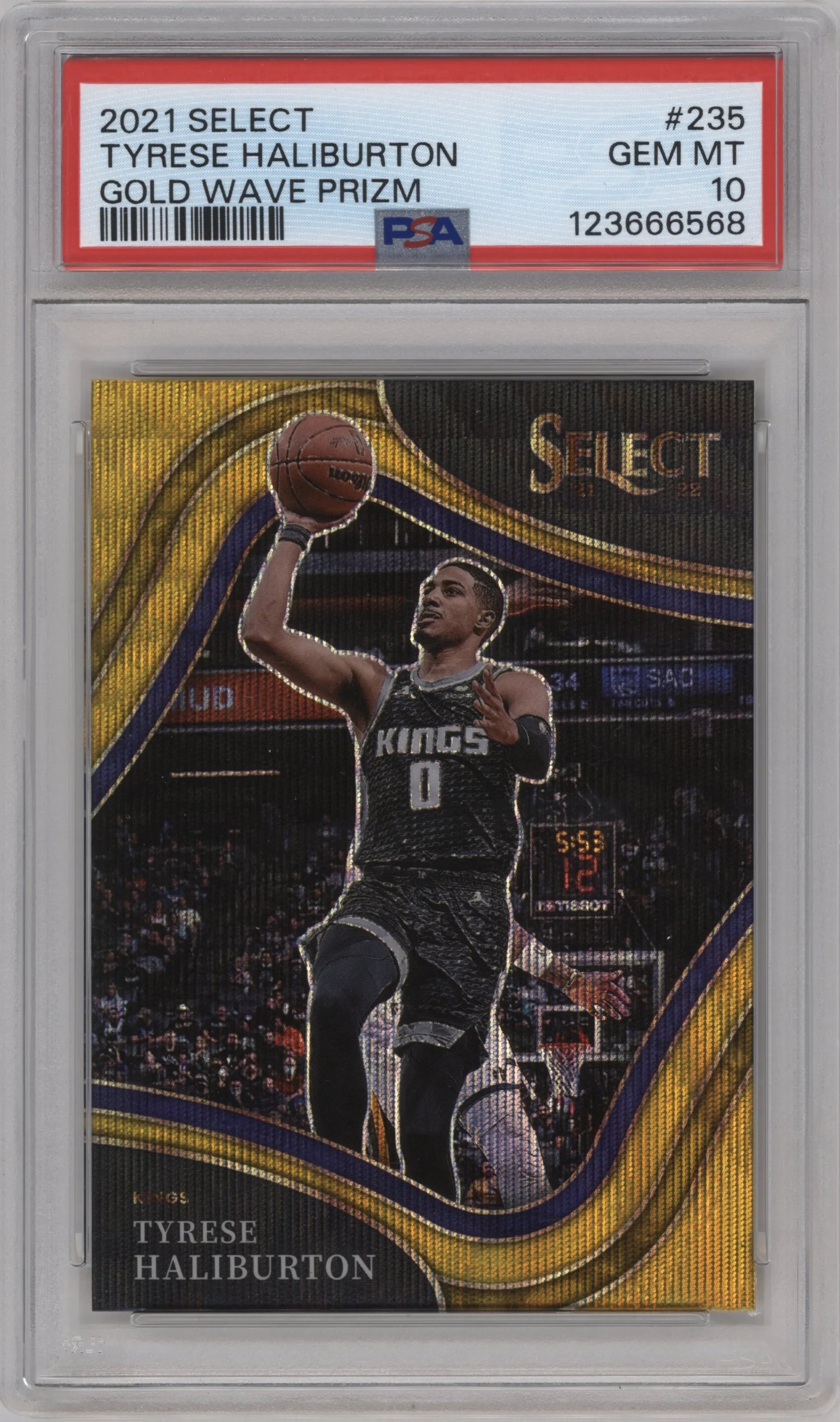 2021 Panini Select Courtside Tyrese Haliburton Gold Wave #235 PSA 10