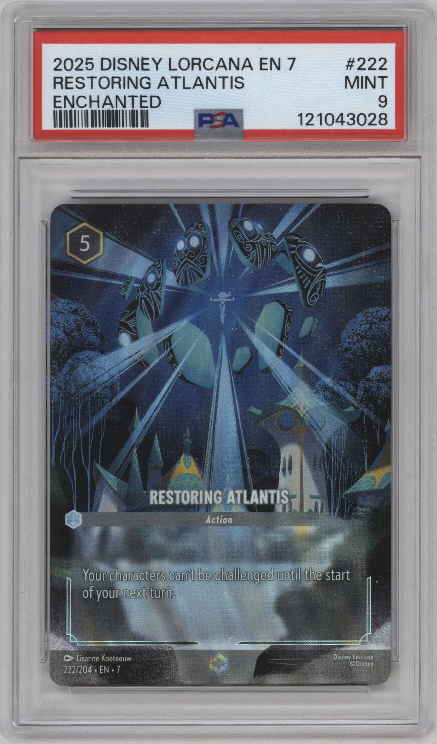 2025 Disney Lorcana Archazia's Island Restoring Atlantis Enchanted PSA 9