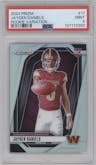 Jayden Daniels from the 2024 Panini Prizm set graded by PSA and given an overall grade of 9.