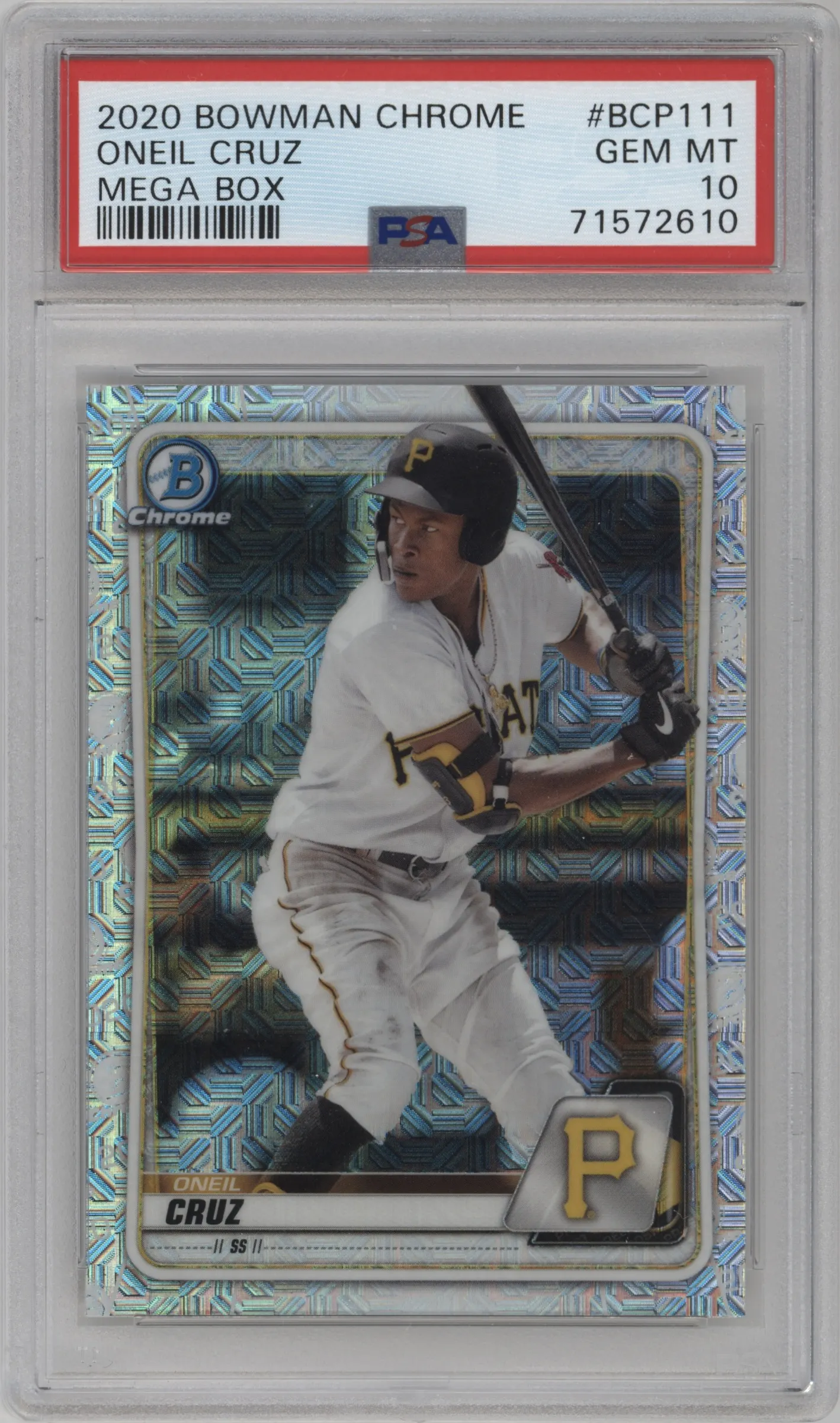2020 Bowman Mega Box Chrome Chrome Prospect Oneil Cruz PSA 10