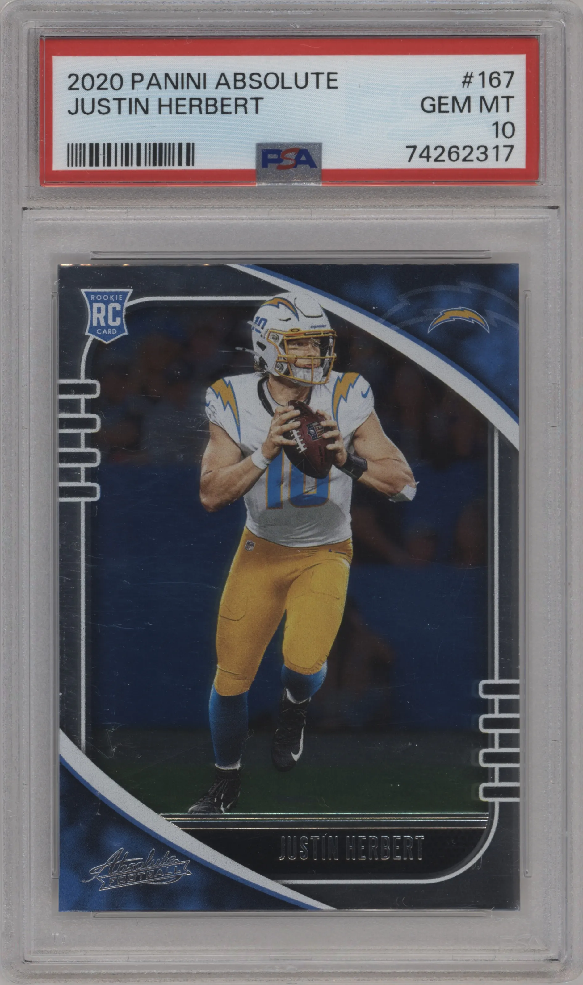 2020 Panini Absolute Justin Herbert Retail PSA 10