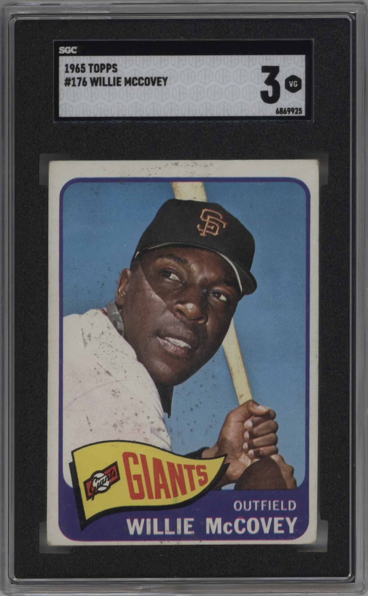1965 Topps Willie McCovey SGC VERY GOOD 3 #176 SGC 3