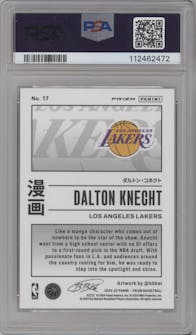 Dalton Knecht from the 2024-25 Panini Prizm set graded by PSA and given an overall grade of 10.