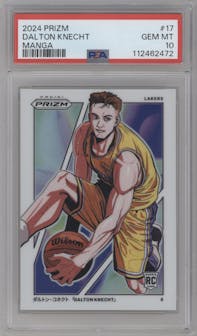 Dalton Knecht from the 2024-25 Panini Prizm set graded by PSA and given an overall grade of 10.