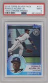 Ronald Acuna Jr. from the 2018 Topps Silver Pack  set graded by PSA and given an overall grade of 9.