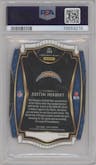 Justin Herbert from the 2020 Panini Select set featuring a Die-Cut Blue parallel graded by PSA and given an overall grade of 10.
