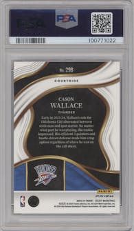 Cason Wallace from the 2023-24 Panini Select  set featuring a Zebra Prizm parallel graded by PSA and given an overall grade of 10.