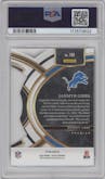  Jahmyr Gibbs from the 2023 Panini Select set featuring a Die-Cut Silver parallel graded by PSA and given an overall grade of 9.