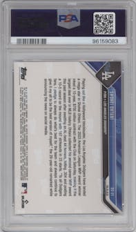 Shohei Ohtani from the 2023 Topps Now set graded by PSA and given an overall grade of 10.