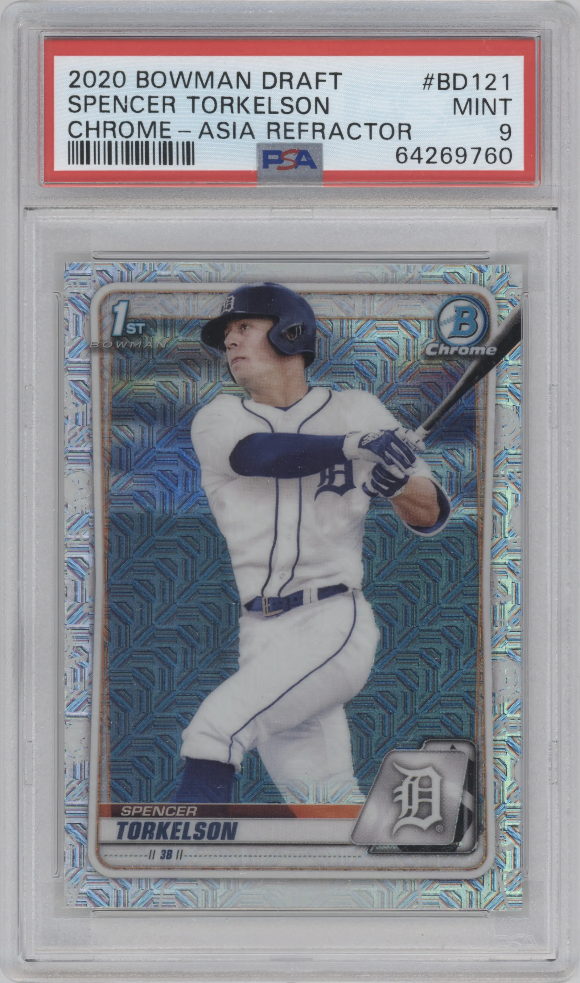 2020 Bowman Draft Chrome Spencer Torkelson Asia Refractor PSA 9