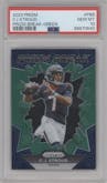 C.J. Stroud from the 2023 Panini Prizm set featuring a Green Prizm parallel graded by PSA and given an overall grade of 10.