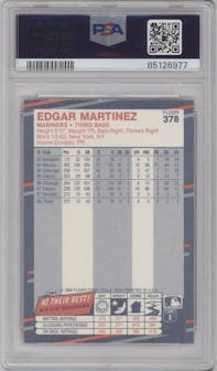 Edgar Martinez from the 1988 Fleer set graded by PSA and given an overall grade of 9.