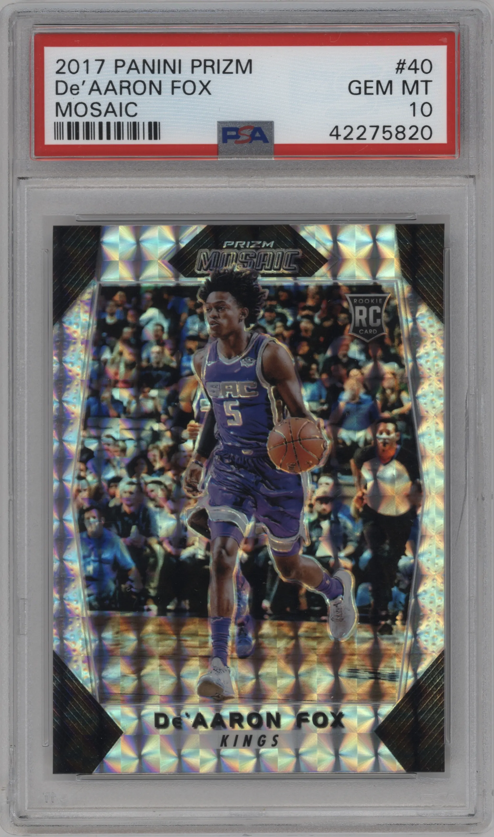 2017 Panini Mosaic Prizm De'Aaron Fox PSA 10