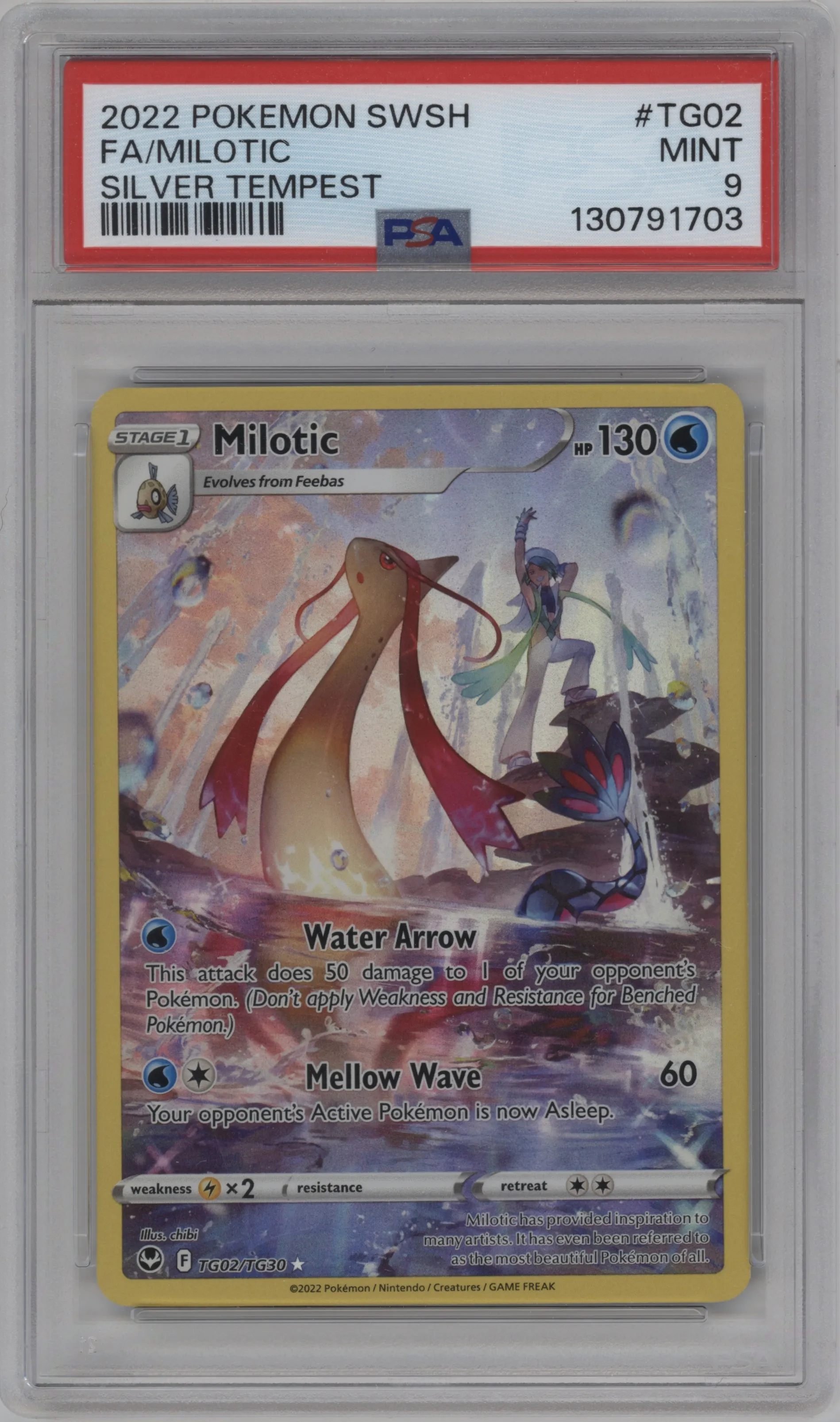 2022 Pokemon SWSH Silver Tempest TG Milotic #TG02 PSA 9