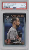 Colton Cowser from the 2024 Topps Chrome set graded by PSA and given an overall grade of 10.