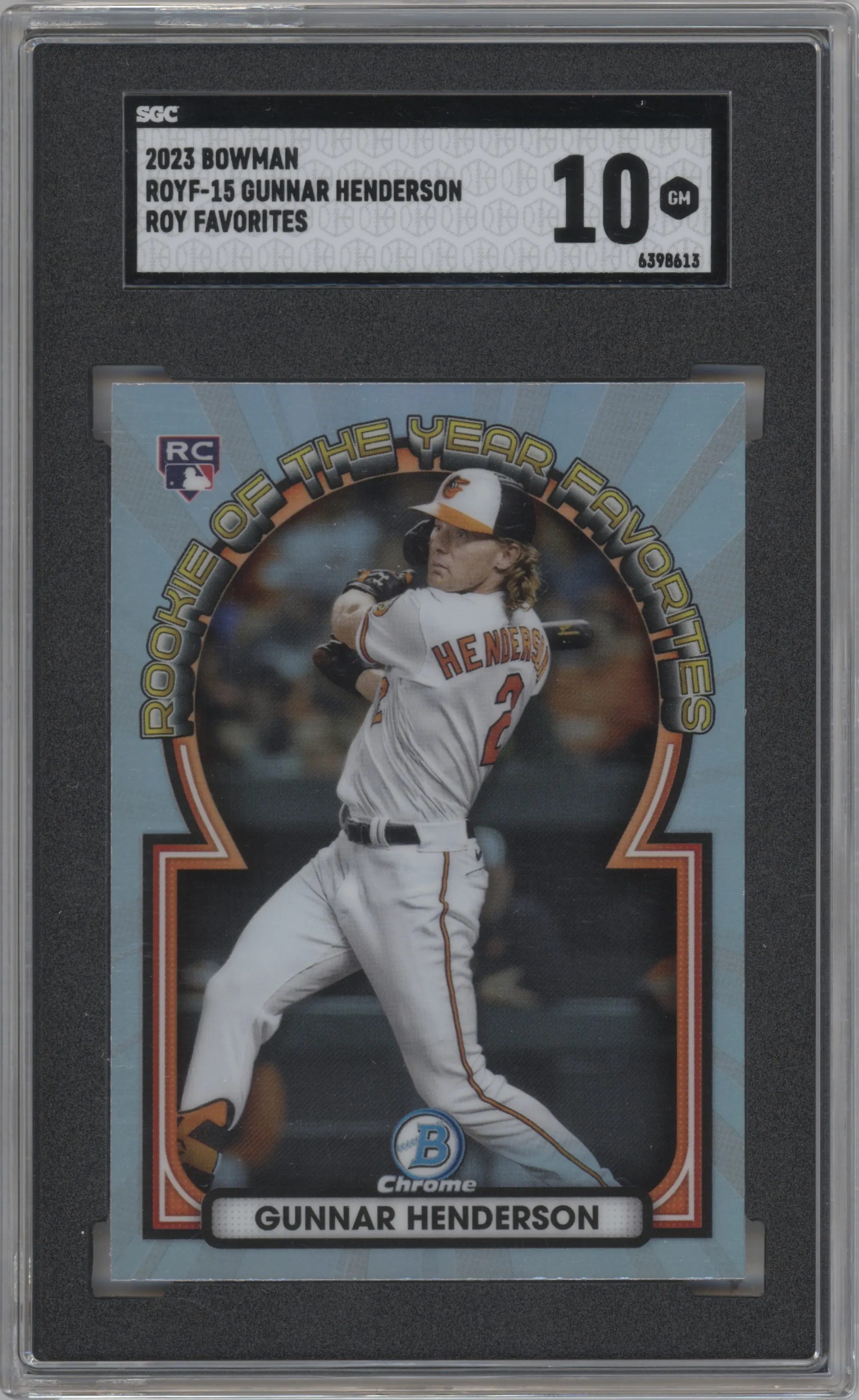 2023 Bowman ROTY Favorites Gunnar Henderson SGC 10