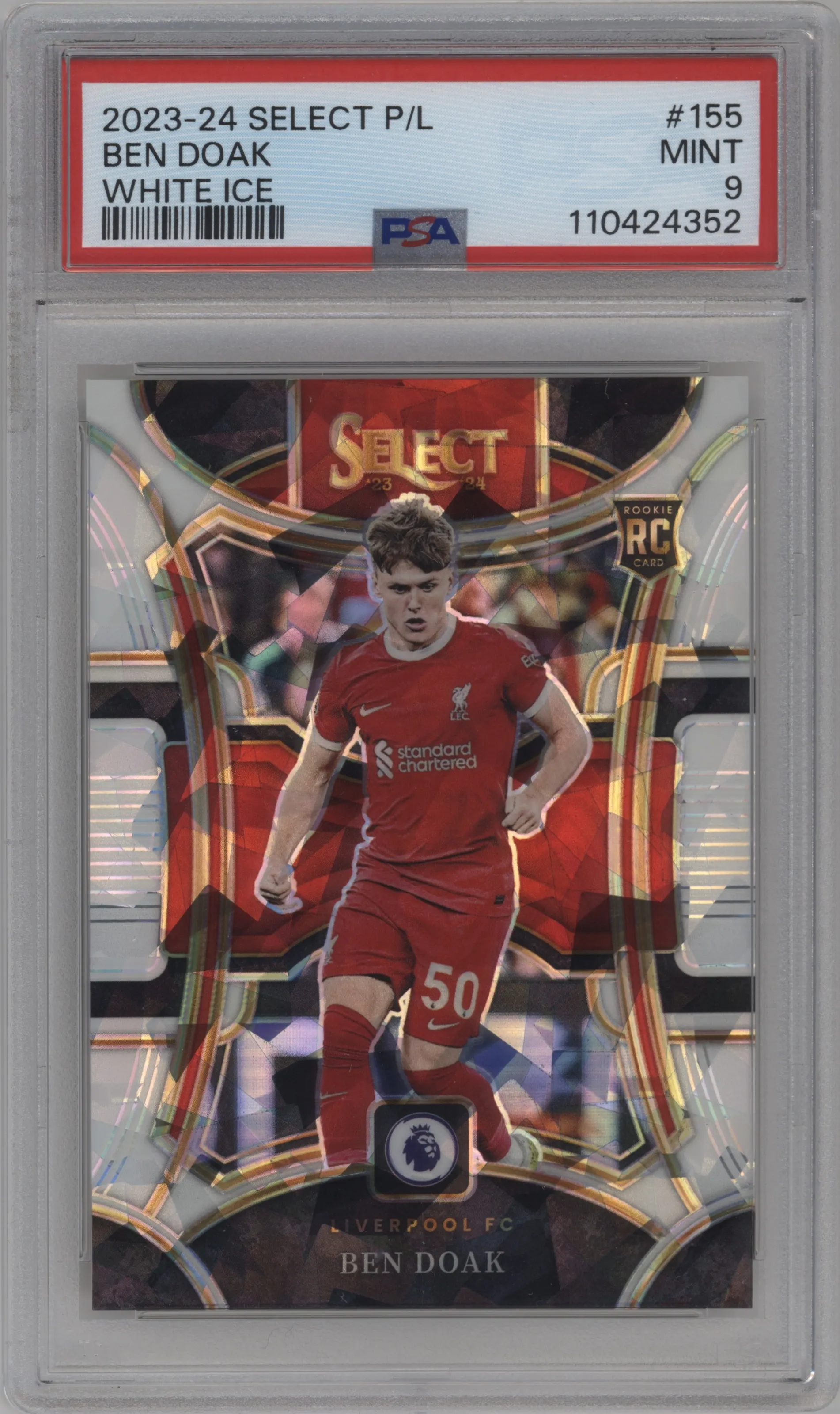 2023 Panini Select Premier League Mezzanine Ben Doak White Ice PSA 9