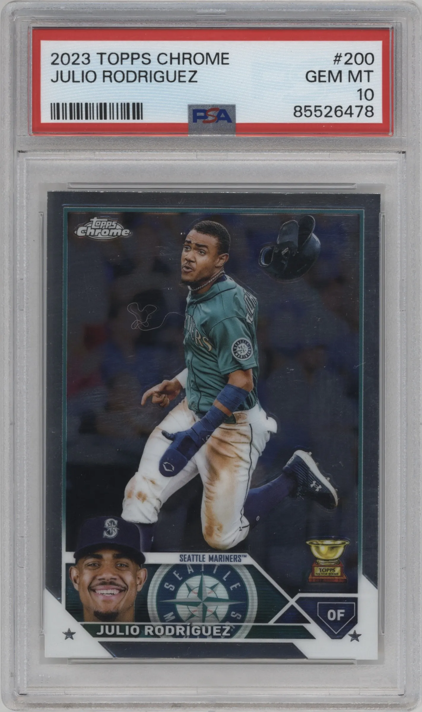 2023 Topps Chrome Julio Rodriguez #200 PSA 10
