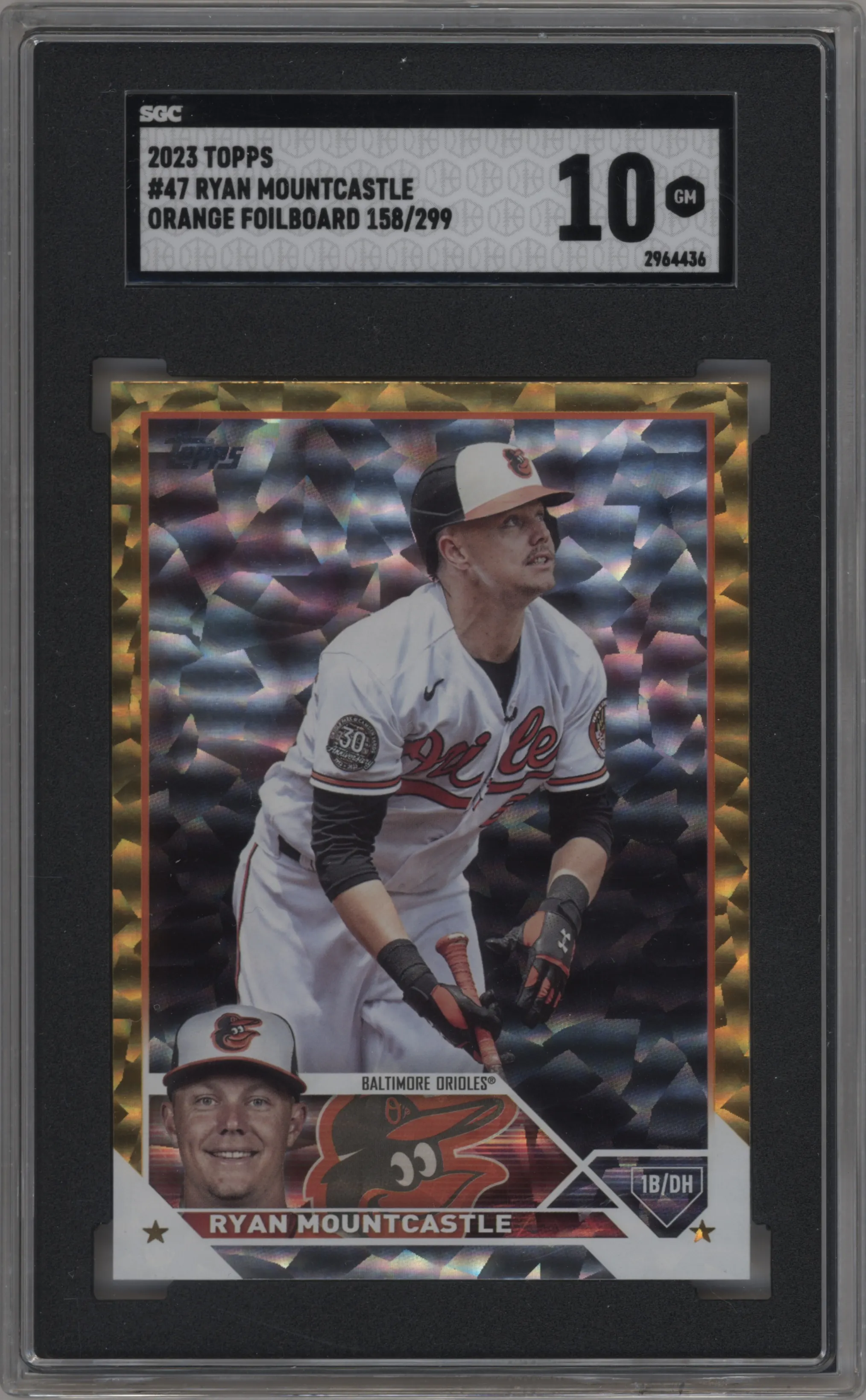 2023 Topps Series 1 Ryan Mountcastle Orange Foil SGC 10