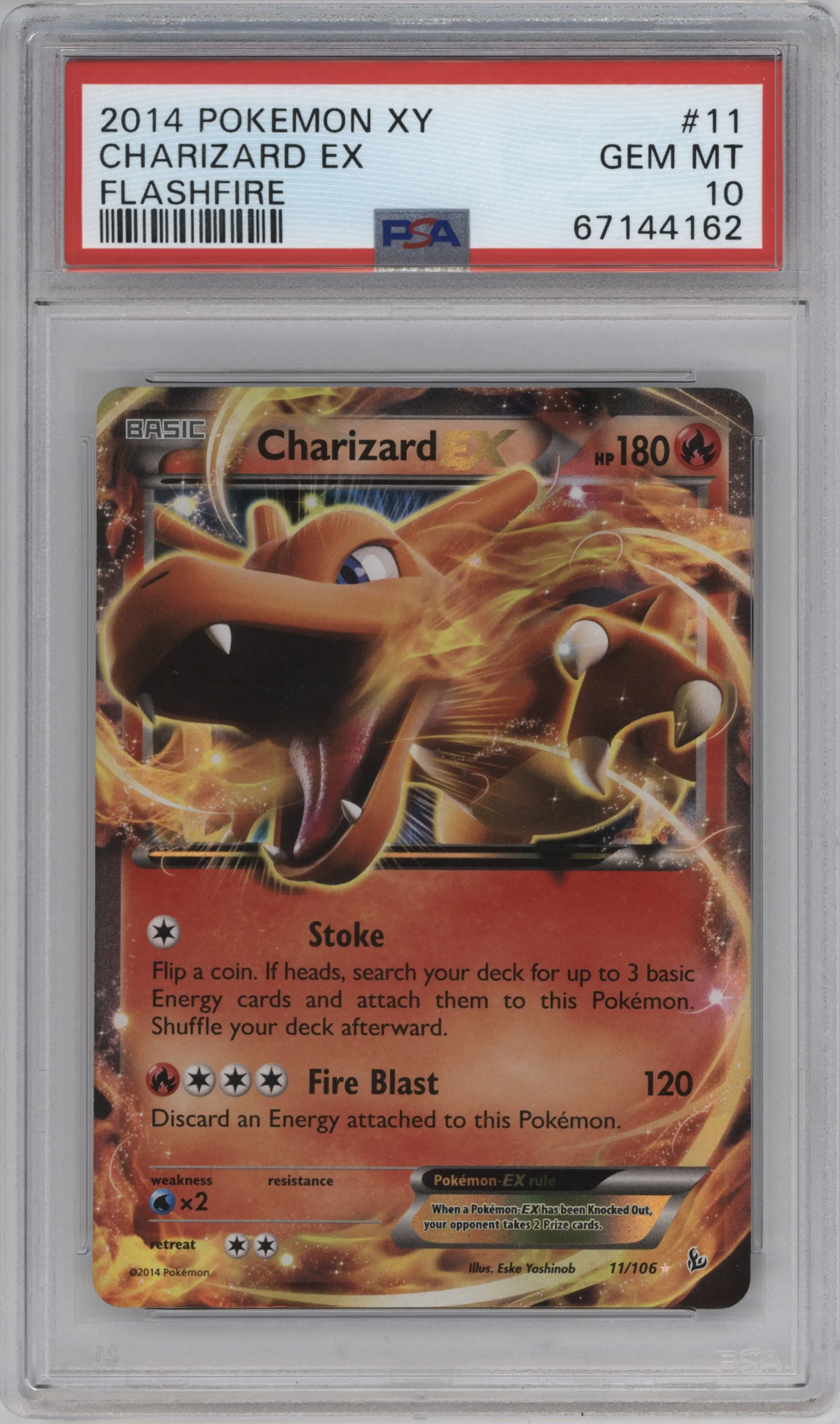 2014 Pokemon XY XY Flashfire Charizard EX #11 PSA 10
