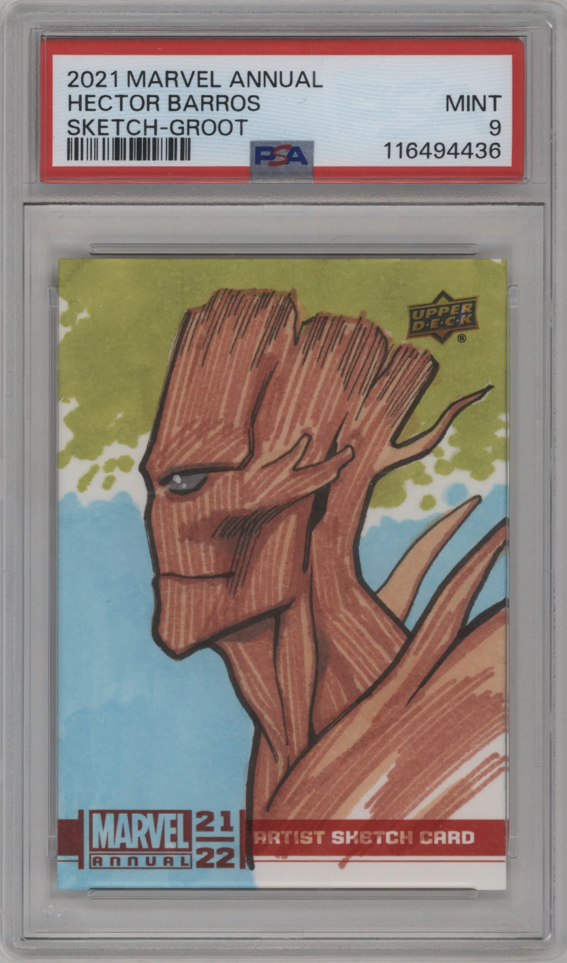 2021 Upper Deck Marvel Annual Sketches Hector Barros #NNO PSA 9