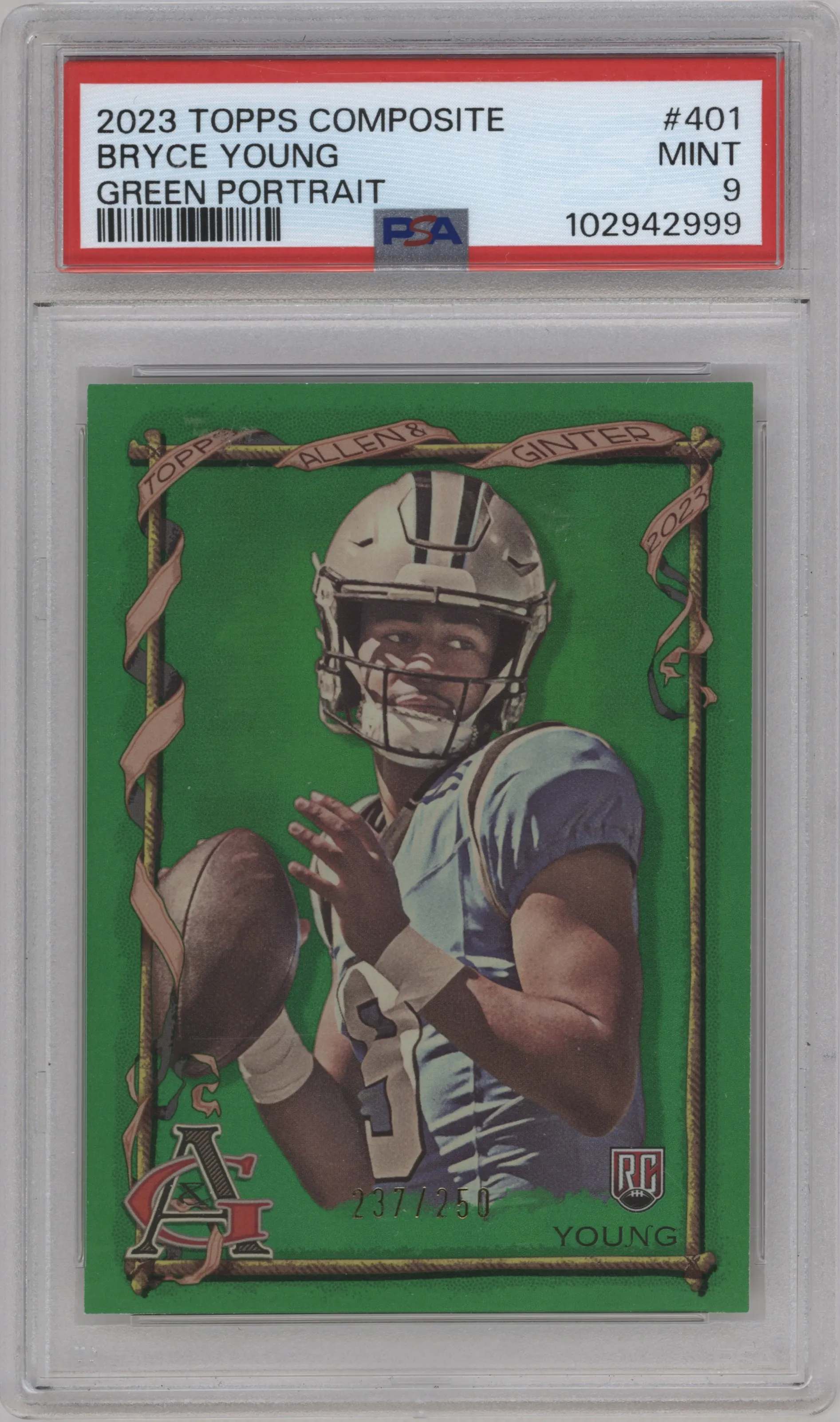 2023 Topps Composite Allen & Ginter Bryce Young Green Portrait #401 PSA 9