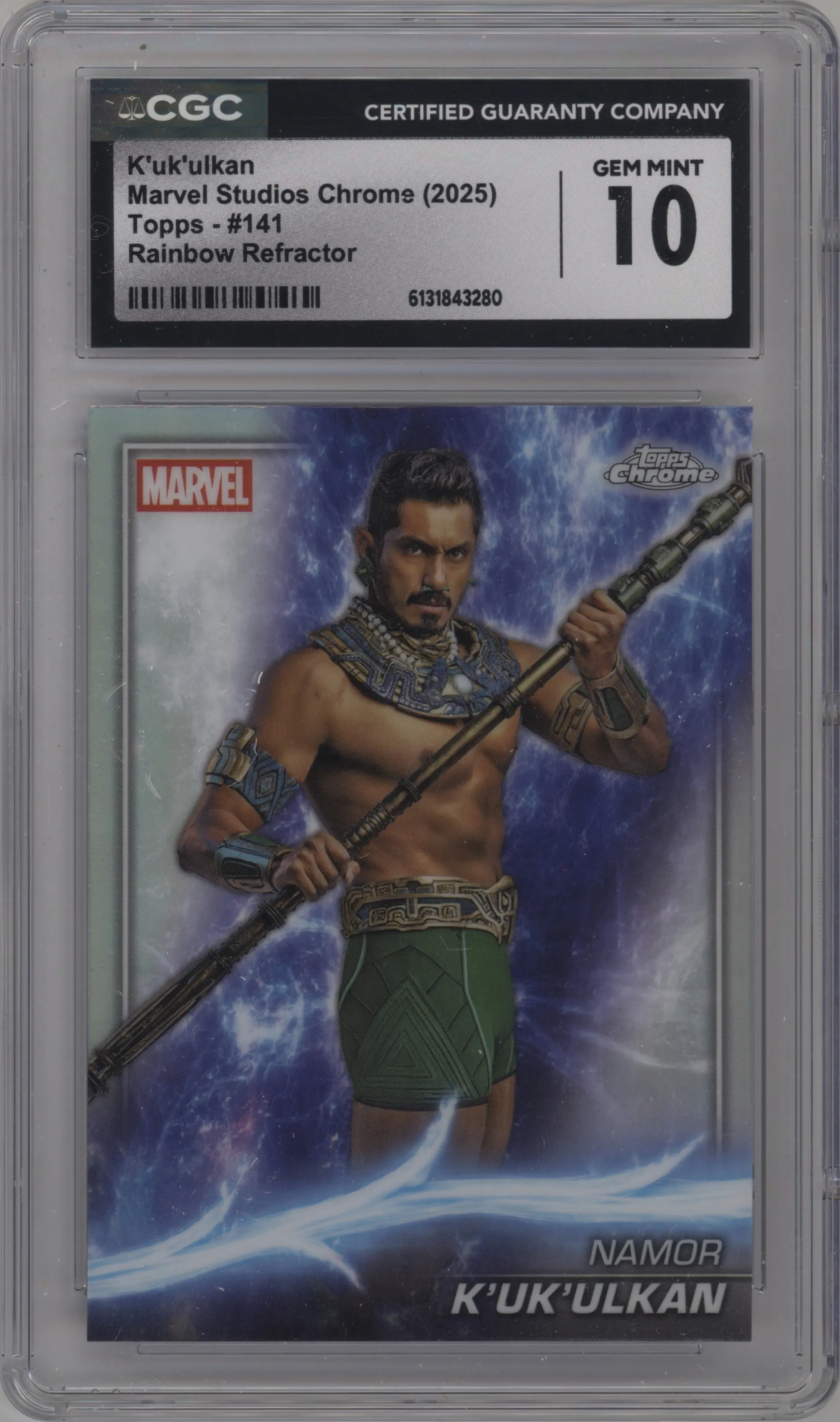 2025 Topps Chrome Marvel Studios Namor Rainbow Refractor #141 CGC 10
