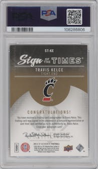 Travis Kelce from the 2013 SP Authentic set graded by PSA and given an overall grade of 10.