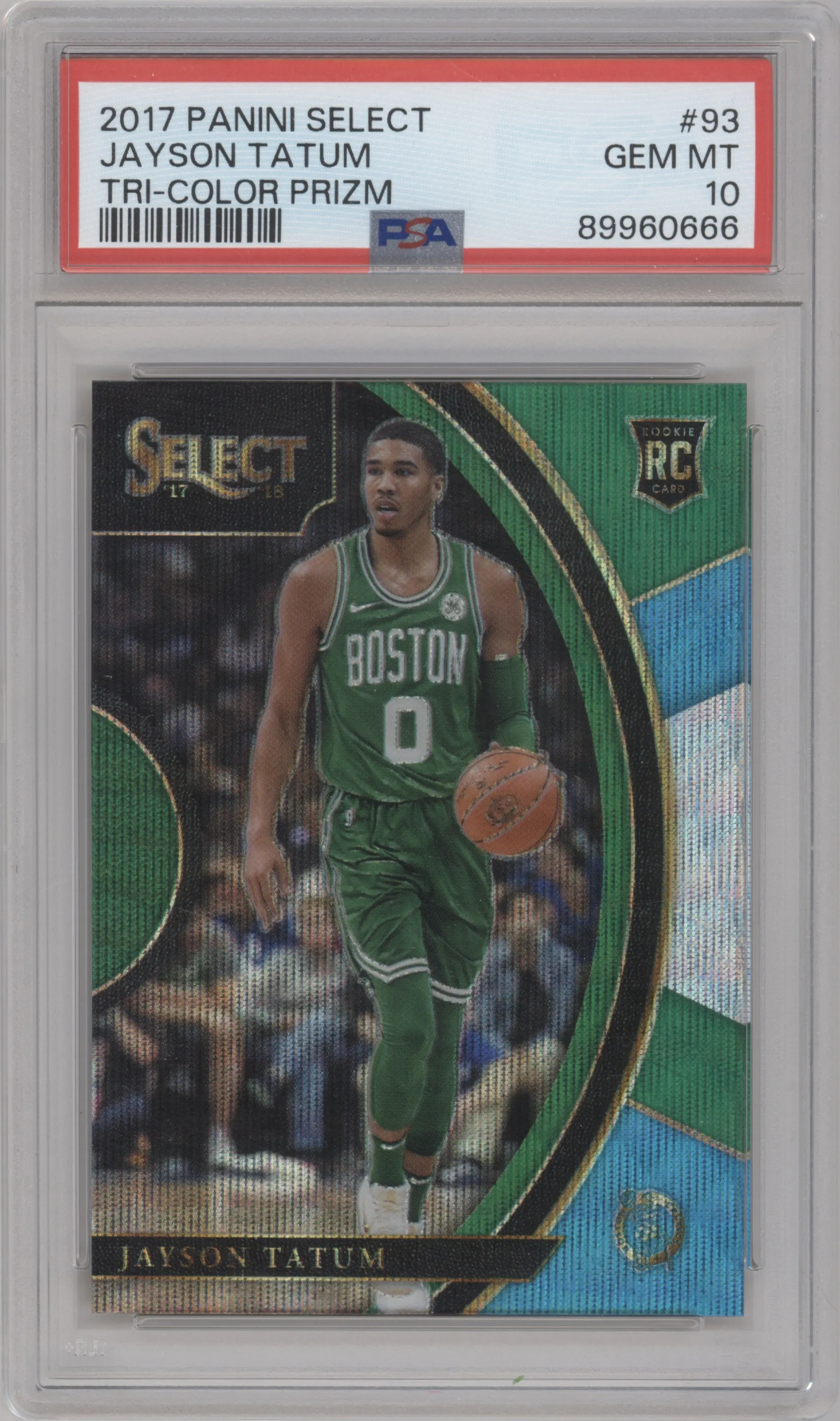 2017 Panini Select Jayson Tatum Tri-Color #93 PSA 10