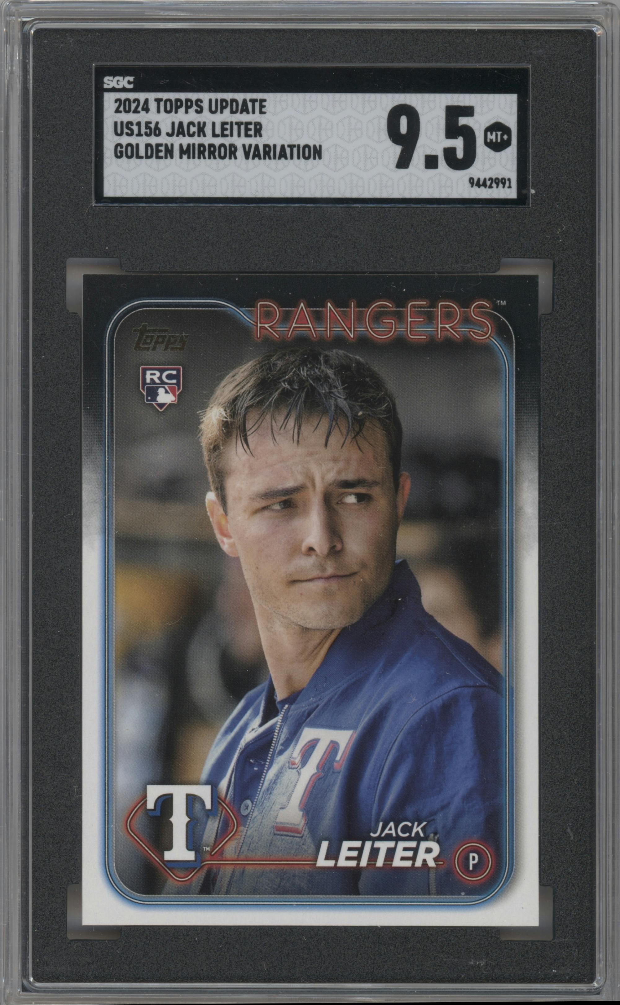 Jack Leiter from the 2024 Topps Update set graded by SGC and given an overall grade of 9.5.