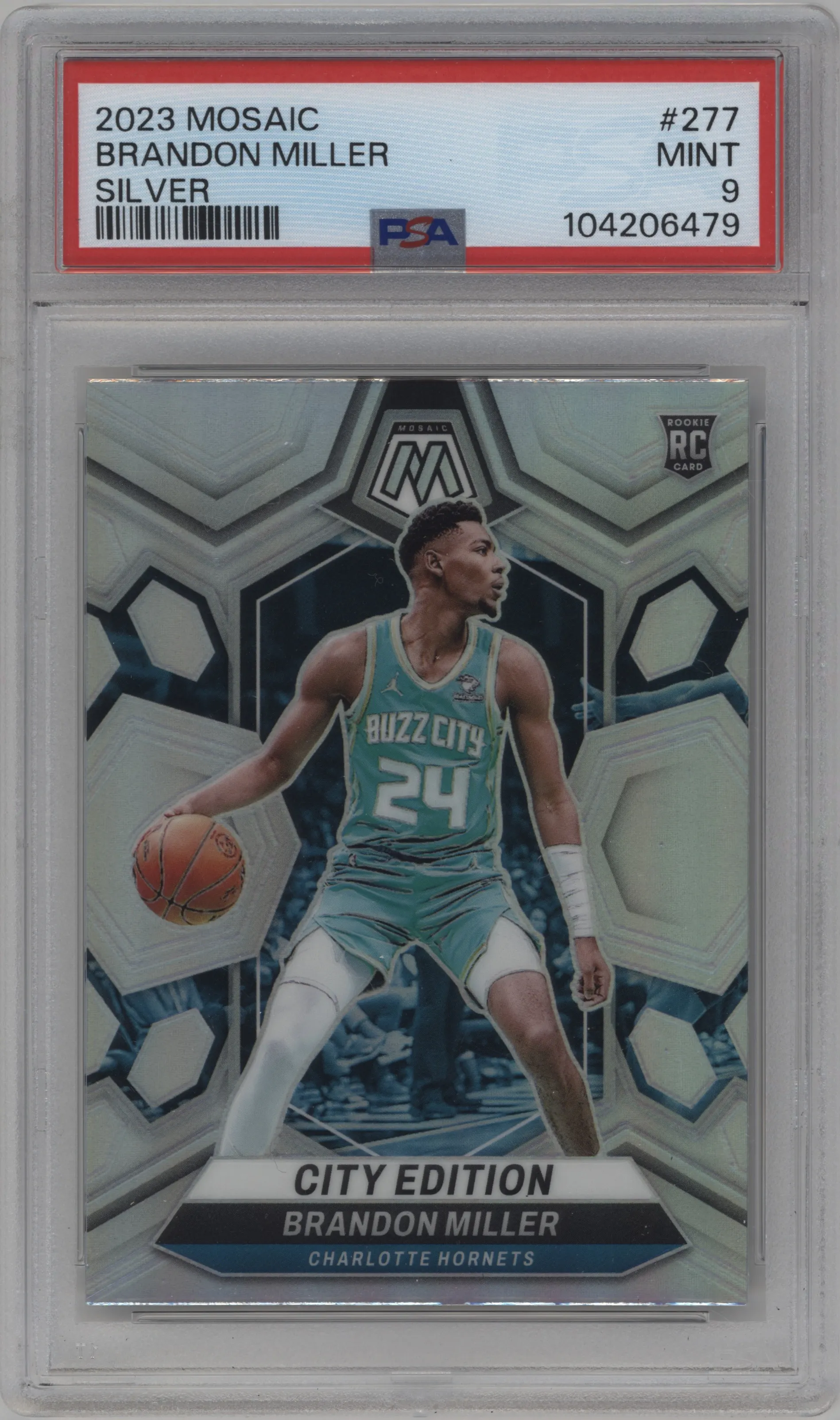 2023 Panini Mosaic Brandon Miller Silver #277 PSA 9